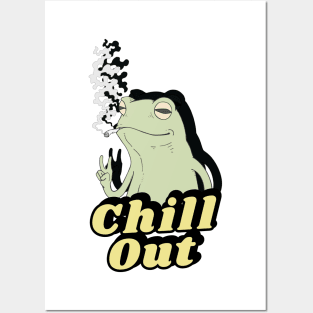 Frog Smoking Chill Out Retro Posters and Art